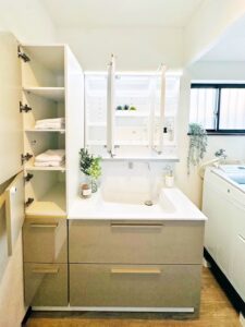 西尾市T様邸｜洗面リフォームで収納をラクに！TOTOオクターブ